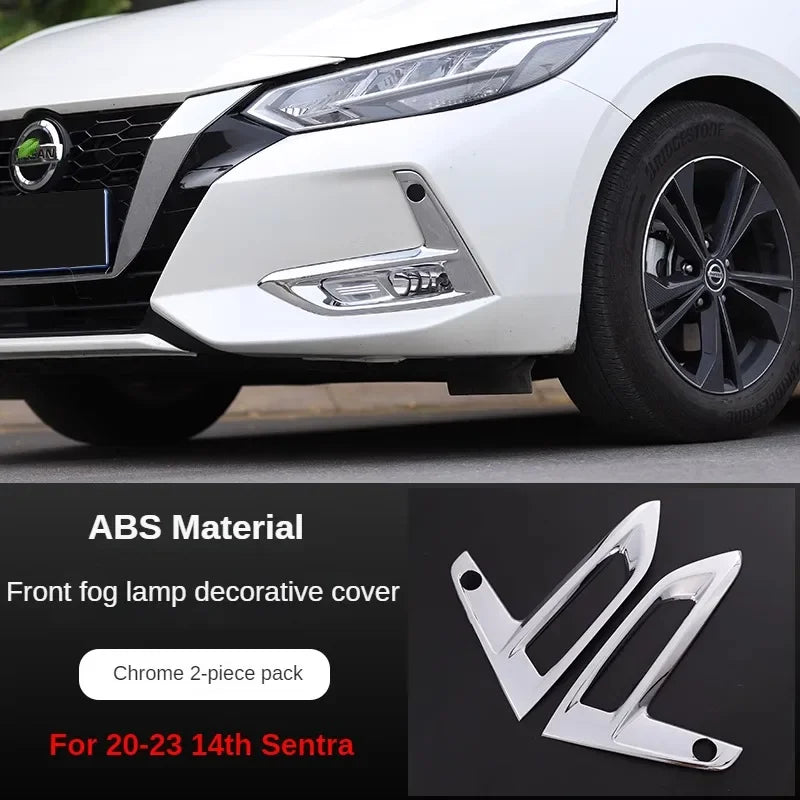 Car Styling Chrome ABS Plastic Front Rear Fog light Lamp Cover Trims Decoration For Nissan 14th 2020 2021 2022 23 Sentra Sylphy