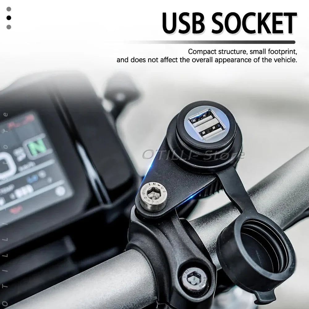 MT-09 SP Motorcycle Accessories Dual USB Charger Plug Socket Adapter For YAMAHA MT09 2017 - 2023 XSR900 Tracer 900 MT-07 XSR700