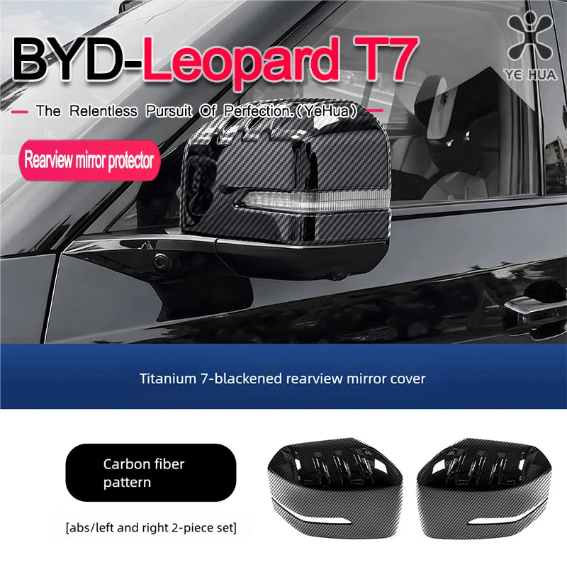 For BYD 2025-26 Formula Leopard 7 Rearview Mirror Protective Cover ABS Anti Scratch Collision Appearance Decorative Reverse Mirr