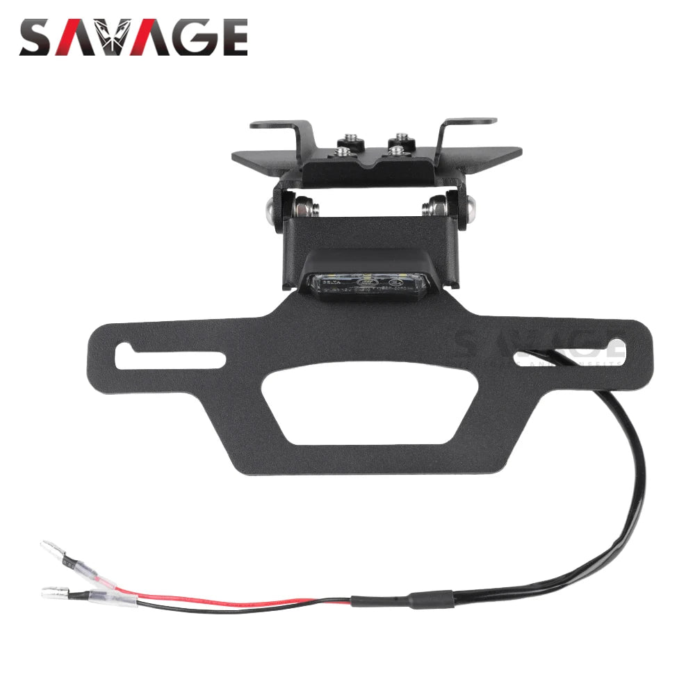 MT07 Foldable License Plate Holder For YAMAHA MT-07 FZ-07 2014-2024 Motorcycle Tail Tidy Frame Rear Fender Eliminator LED Light