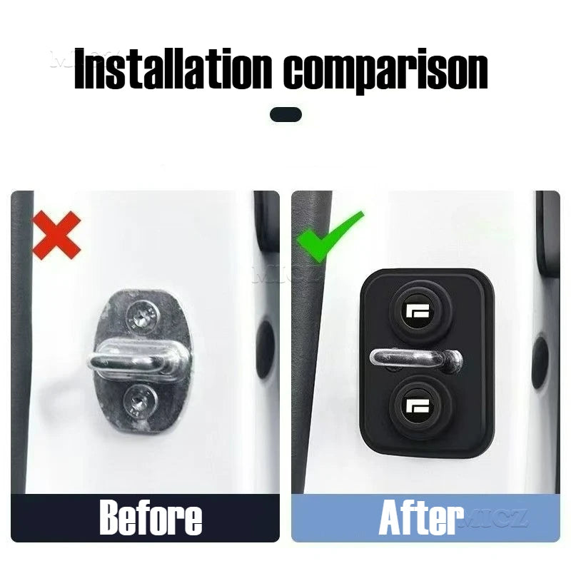 For ROX 01 Polestones 01 2023 2024 2025 Car Protect Door Mute Damping Cushion Silicone Lock Buckle Cover Pad Absorber Auto Parts
