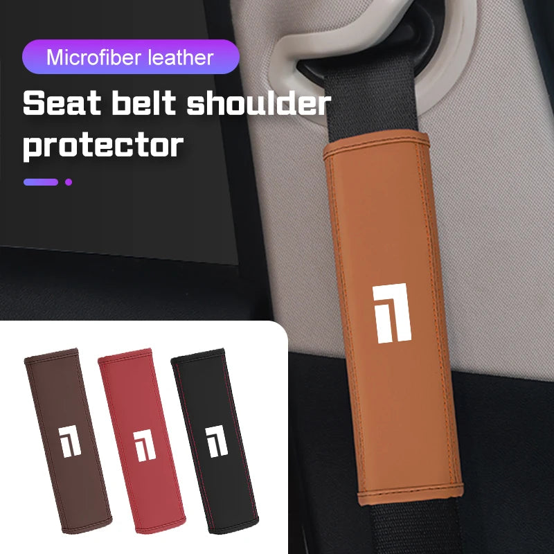 For BAIC Jishi Polestone 01 Rox 01 2023 2025 Leather Car Safety Belt Shoulder Cover Interior Accessories Seat Belt Protector Pad