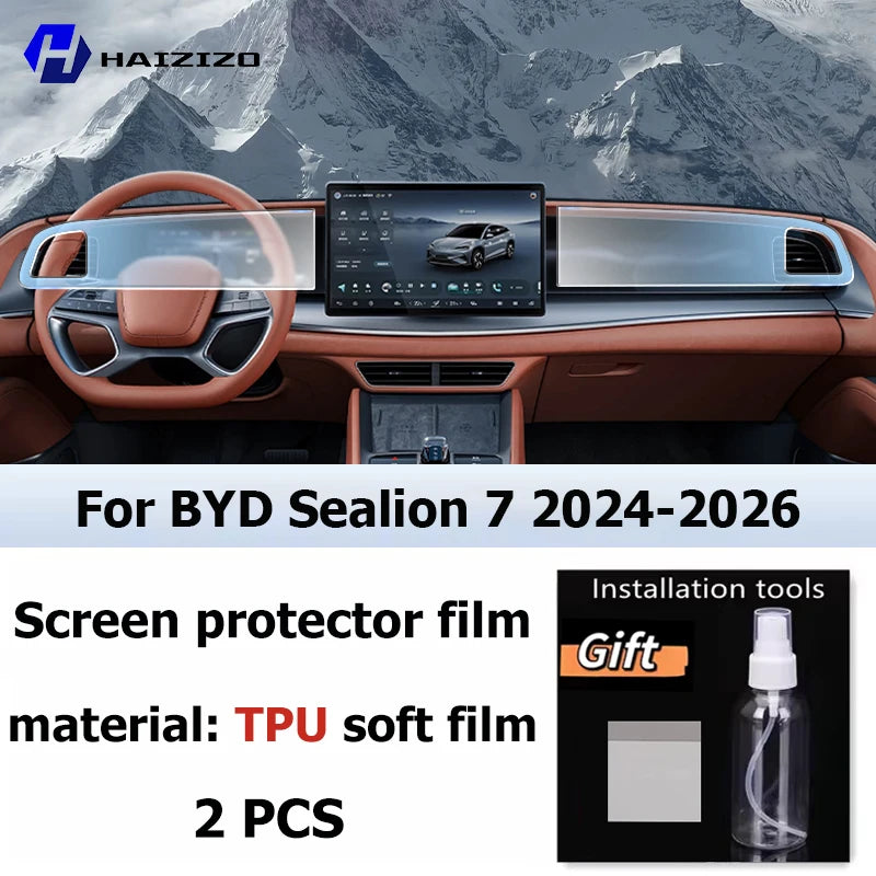 For BYD Sealion 7 2024-2026 Car interior Matte Screen Protector console GPS Navigation LCD screene TPU film Scratch resistant