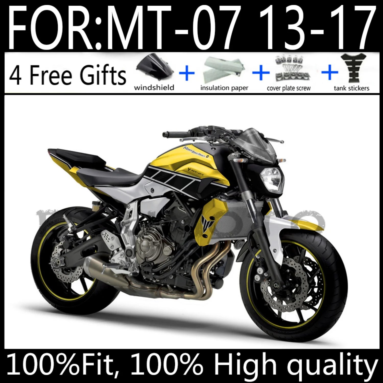 ABS Injection Full Fairing Body Kit Fit For 2012 - 2017 For Yamaha MT07 FZ07 MT-07 Set MT 07 FZ 07 2013 2014 2015 2016 fairings