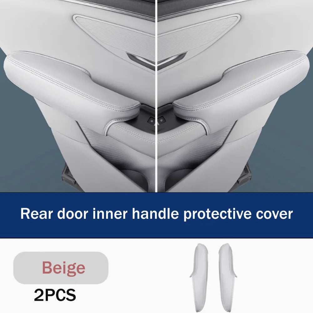 For BYD Seal U Sealion 6 Song Plus DM-i EV 2023~2025 2024 LHD Car Inner Door Handle Leather Protective Cover Interior Accessorie
