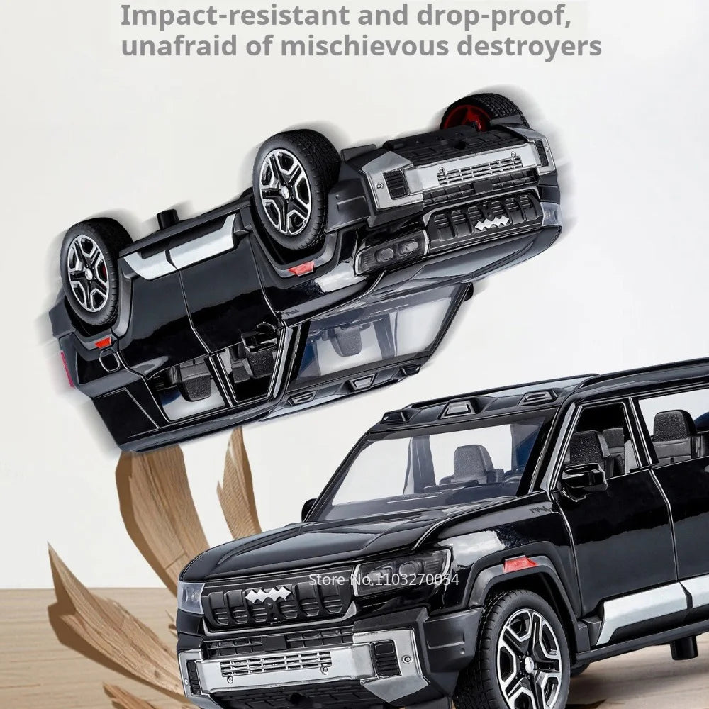 1:32 BYD Leopard 8 Yangwang U9 Diecast Alloy Model Toys Car Doors Can Be Opened Rear Wheel Return Force Vehice Fashion Ornaments