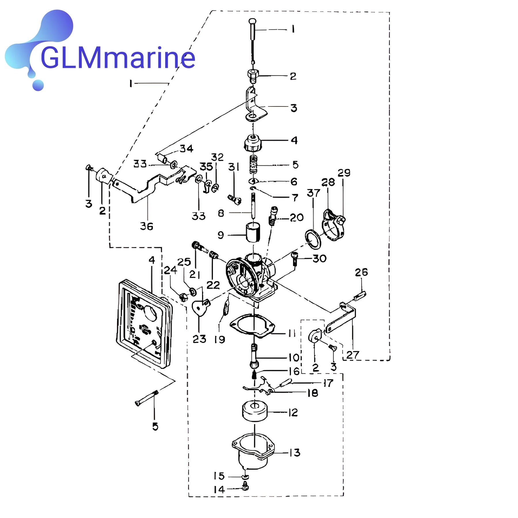 3D5-03100 Carburetor Assy Fits for Tohatsu Nissan 2 Stroke M NS 2.5HP 3.5HP Outboard Motors 3F0-03100-4 3D5-03100-2 3D5-03100-3