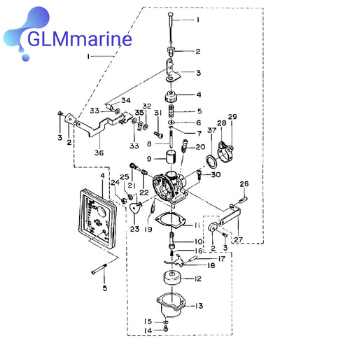 3D5-03100 Carburetor Assy Fits for Tohatsu Nissan 2 Stroke M NS 2.5HP 3.5HP Outboard Motors 3F0-03100-4 3D5-03100-2 3D5-03100-3