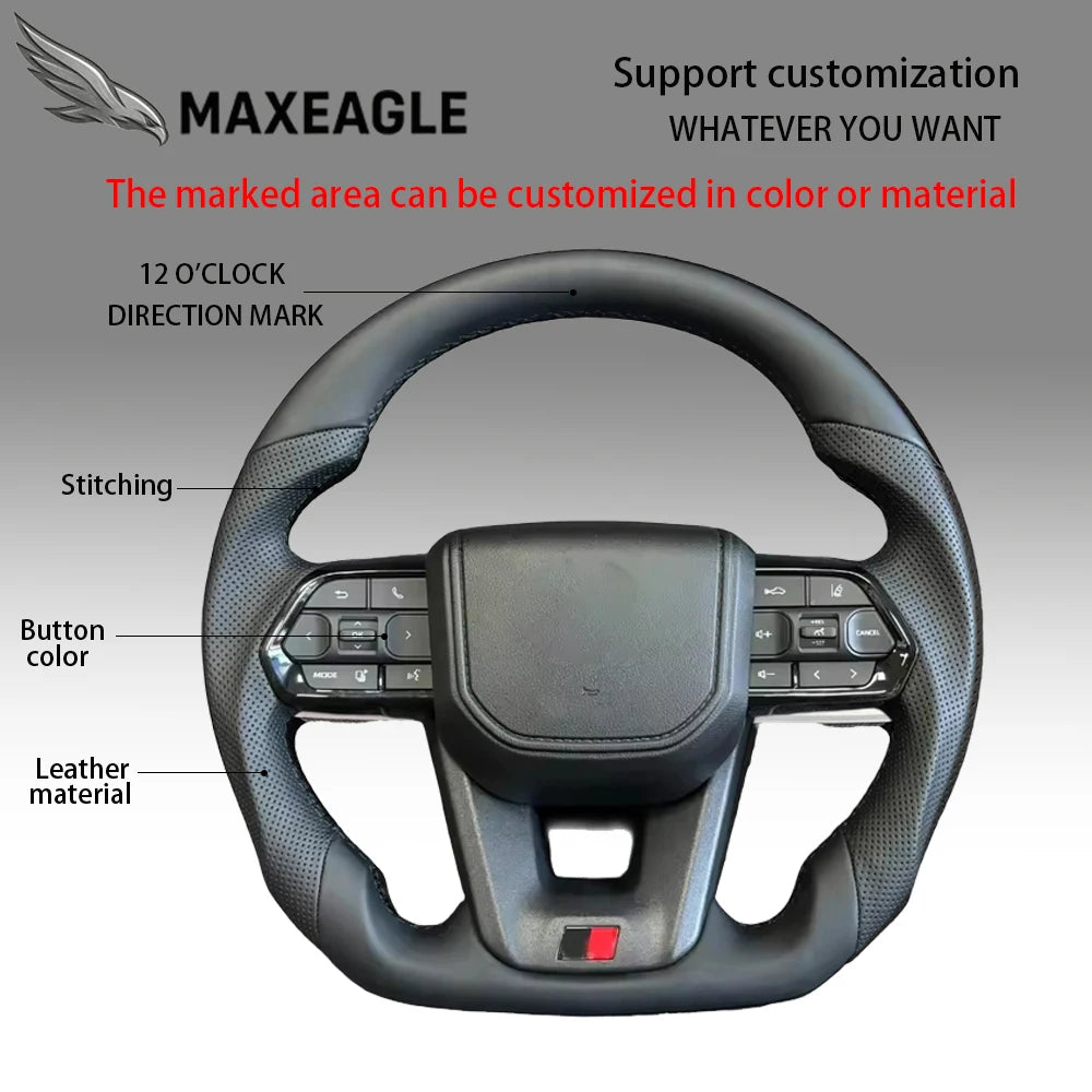 MAXEAGLE لعجلة قيادة تويوتا GT86 فورتشنر FJ كروزر هايس لاند كروزر LC70/76/79 كراون ألفارد فيلفاير هايلكس جلد كاربون