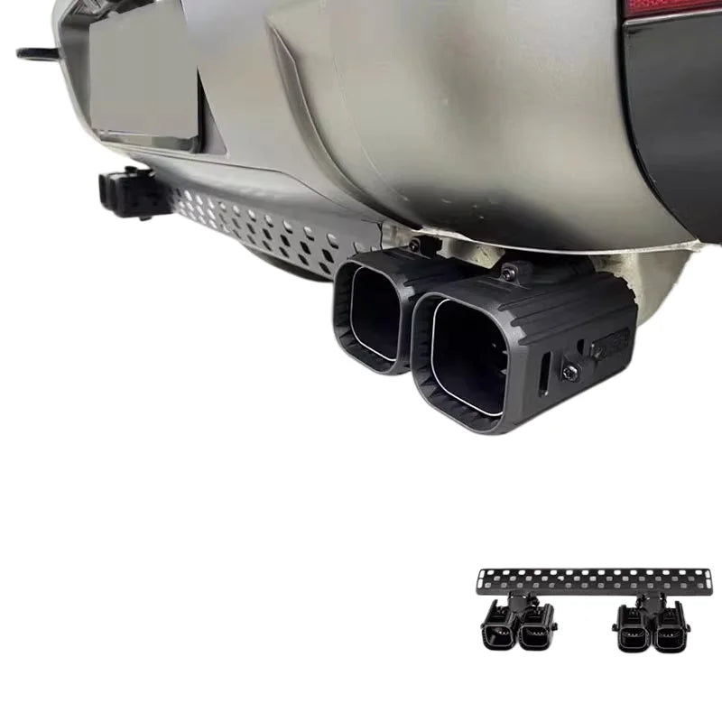 For  Land Rover Defender 90 110 Quad Square Exhaust Tip Rear Lower Guard Plate Exterior Performance Mod Parts