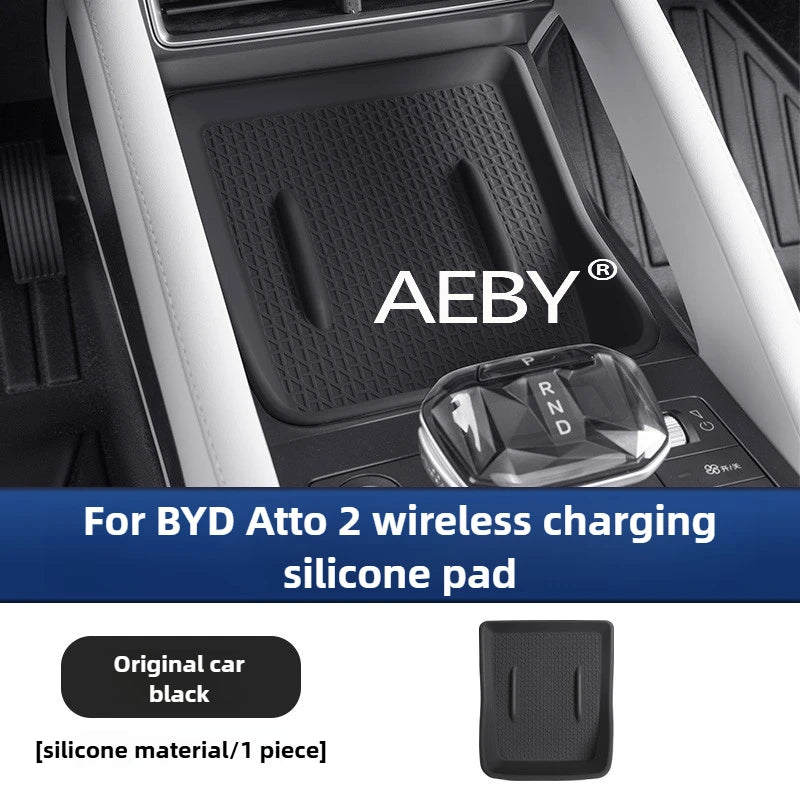 AEBY For BYD Atto 2 Smart Driving Edition 2024-2025 Wireless Charger Anti-Slip Mat, Silicone Anti-Slip Mat & Protector,interior