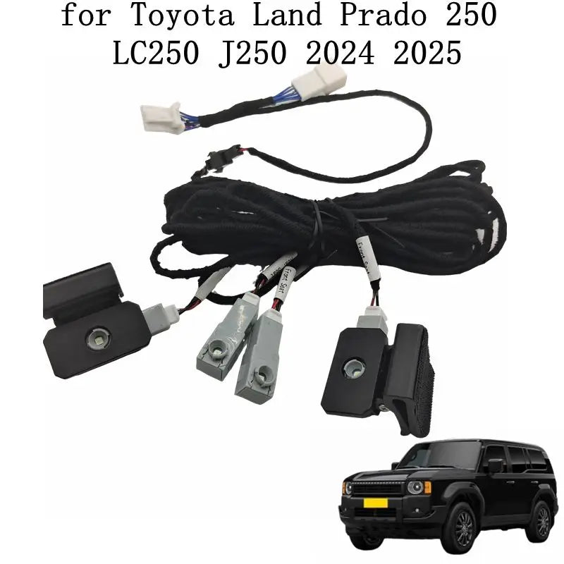 4PCS LED Car Interior Atmosphere Stripes Ambient Light Foot Light Decorative Ice Blue For Toyota Land Cruiser Prado LC250 J250