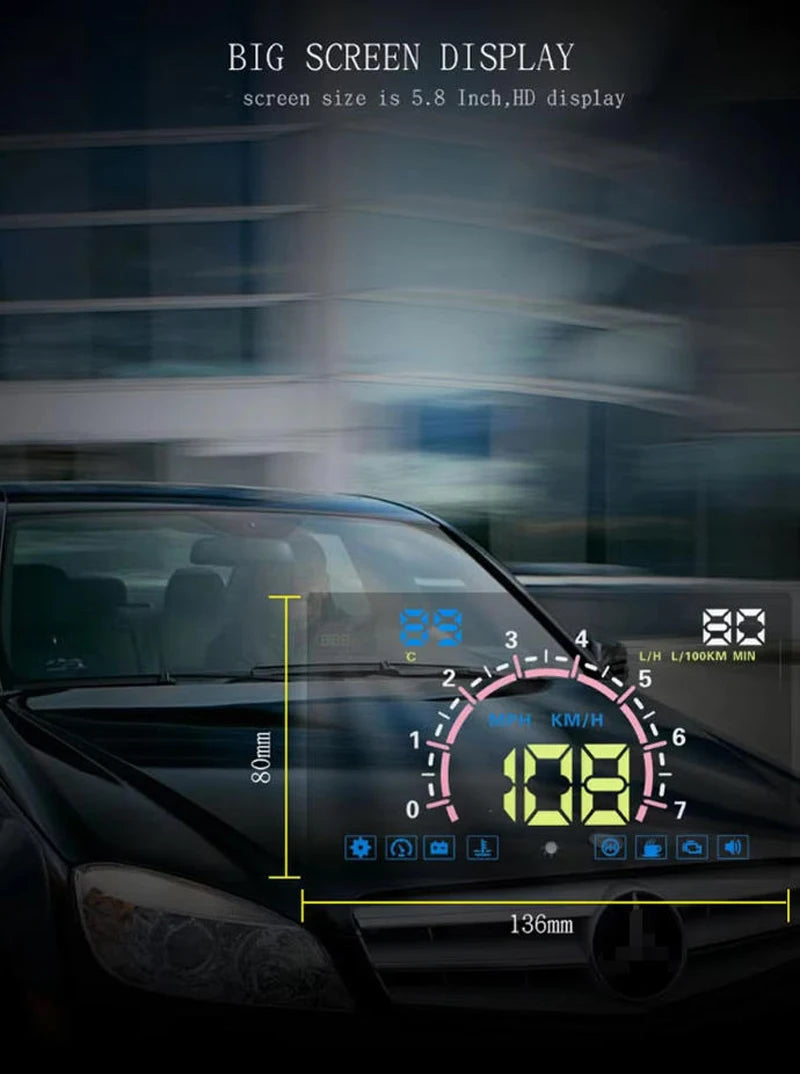 BigBigRoad For Land Rover Discovery 2 3 4 Sport Defender Vision Car OBD2 HUD Head Up Display Speedmeter Windscreen Projector