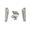 Motorcycle Silver Front Rider Foot Pegs Footrest Bracket Fit For Kawasaki Ninja ZX12R 2002-2005