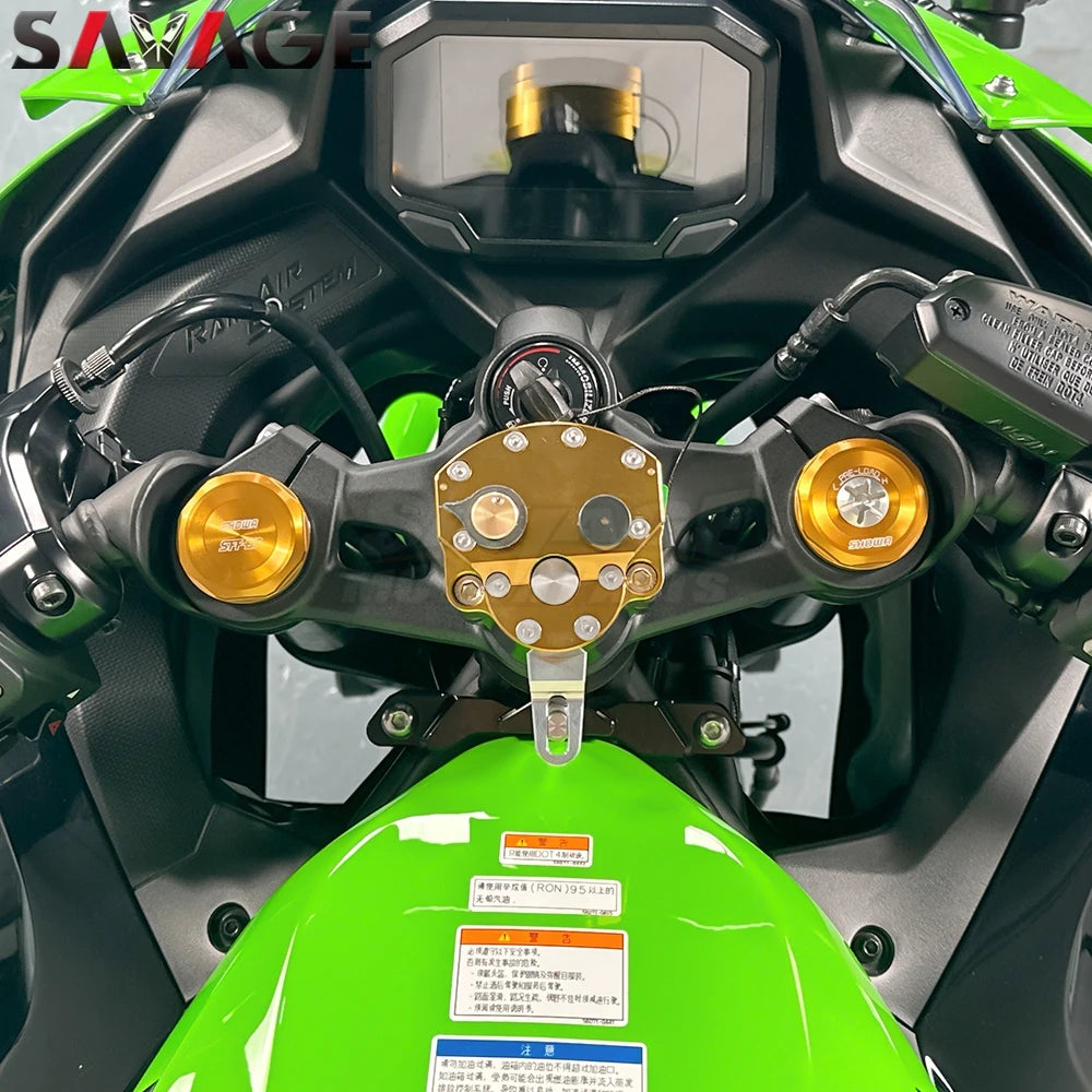 ZX4R 2026 Steering Damper Stabilizer For Kawasaki Ninja ZX-25R/SE/RR ZX-4RR Linear Steering Damper Stabilizer Reverse Safety