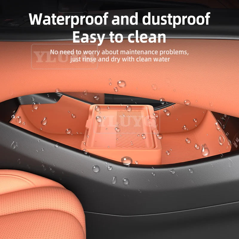 For BYD Sealion 07 EV Car Storage Box Silicone Storage Bin Under Center Console Car Interior Modification Accessories