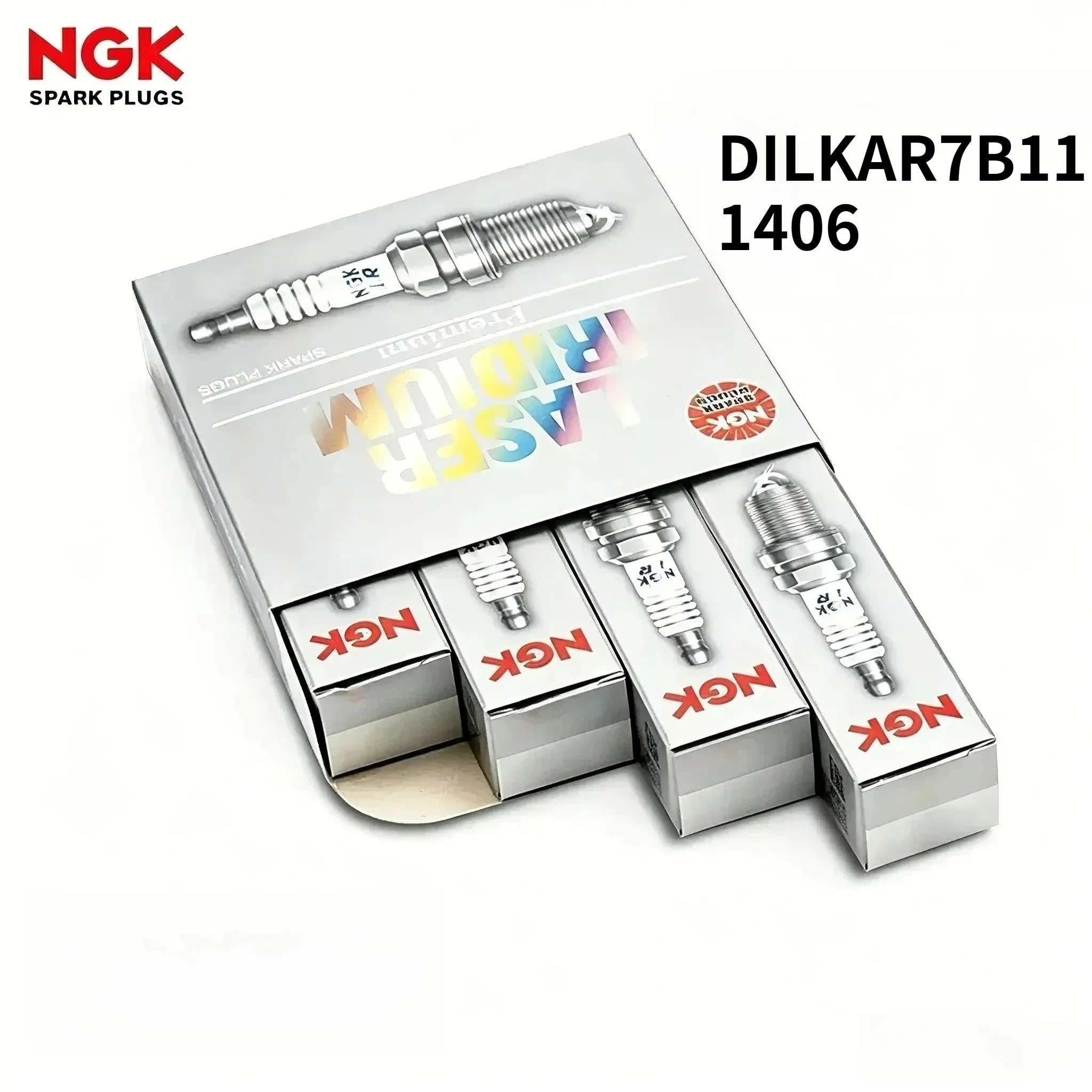 NGK Laser Iridium Spark Plugs DILKAR7B11 1406 4PCS Fits For Selected Infiniti EX FX G JX Models
