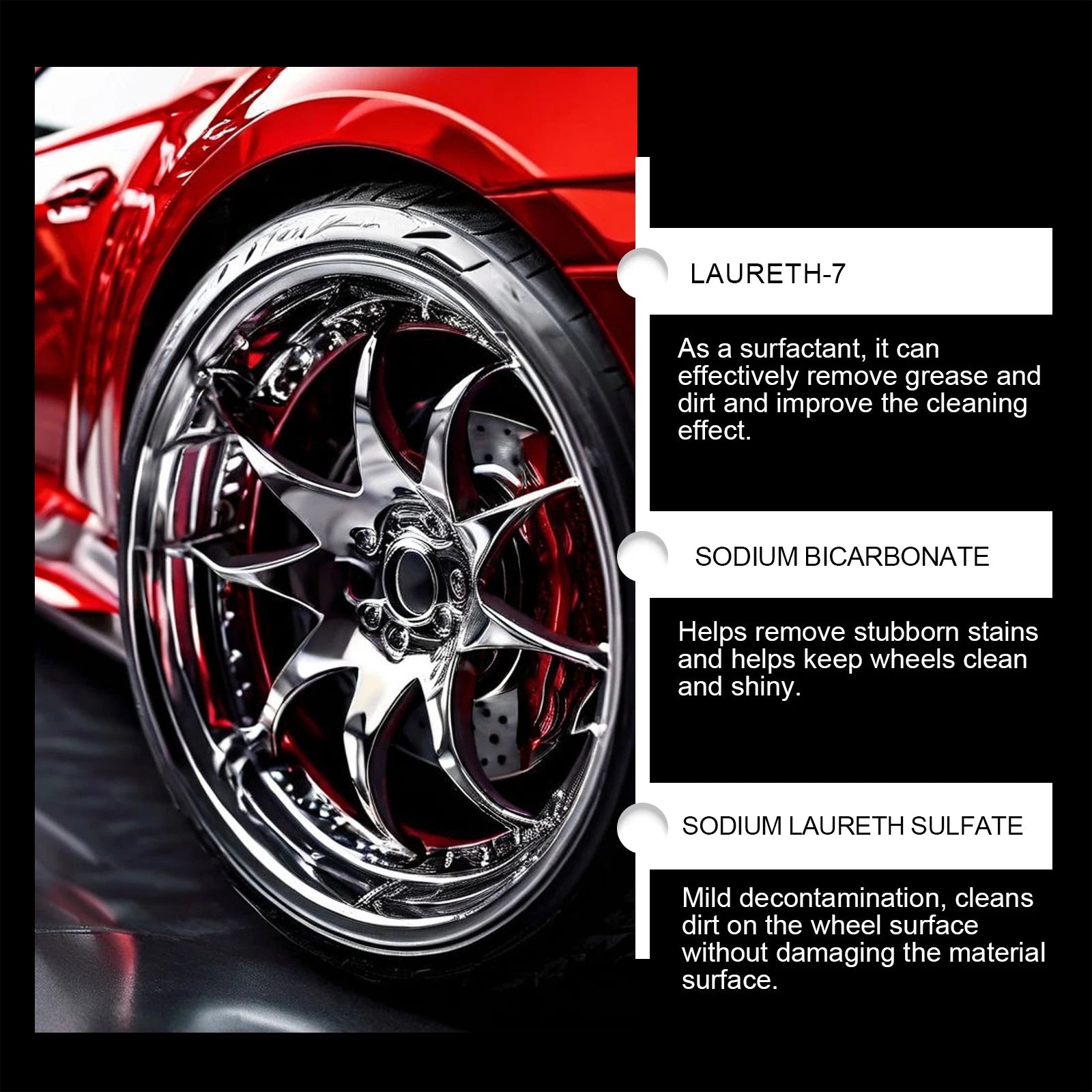 Long Lasting Rim Cleaner Spray 100ml Car Wheel Tire Cleaner Auto Detailing Polishing Tire Cleaning Tools for Car Care