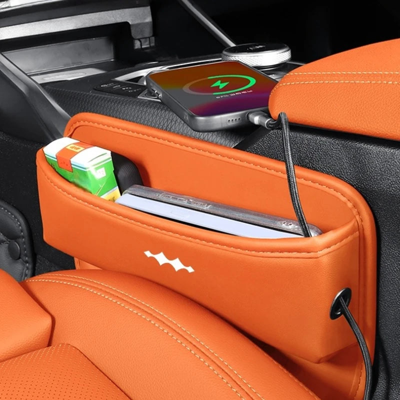 Seat Gap Storage Box for BYD Leopard 5 Leopard 8 Leather Car Seat Gap Pockets Anti-Spill Interior Accessory