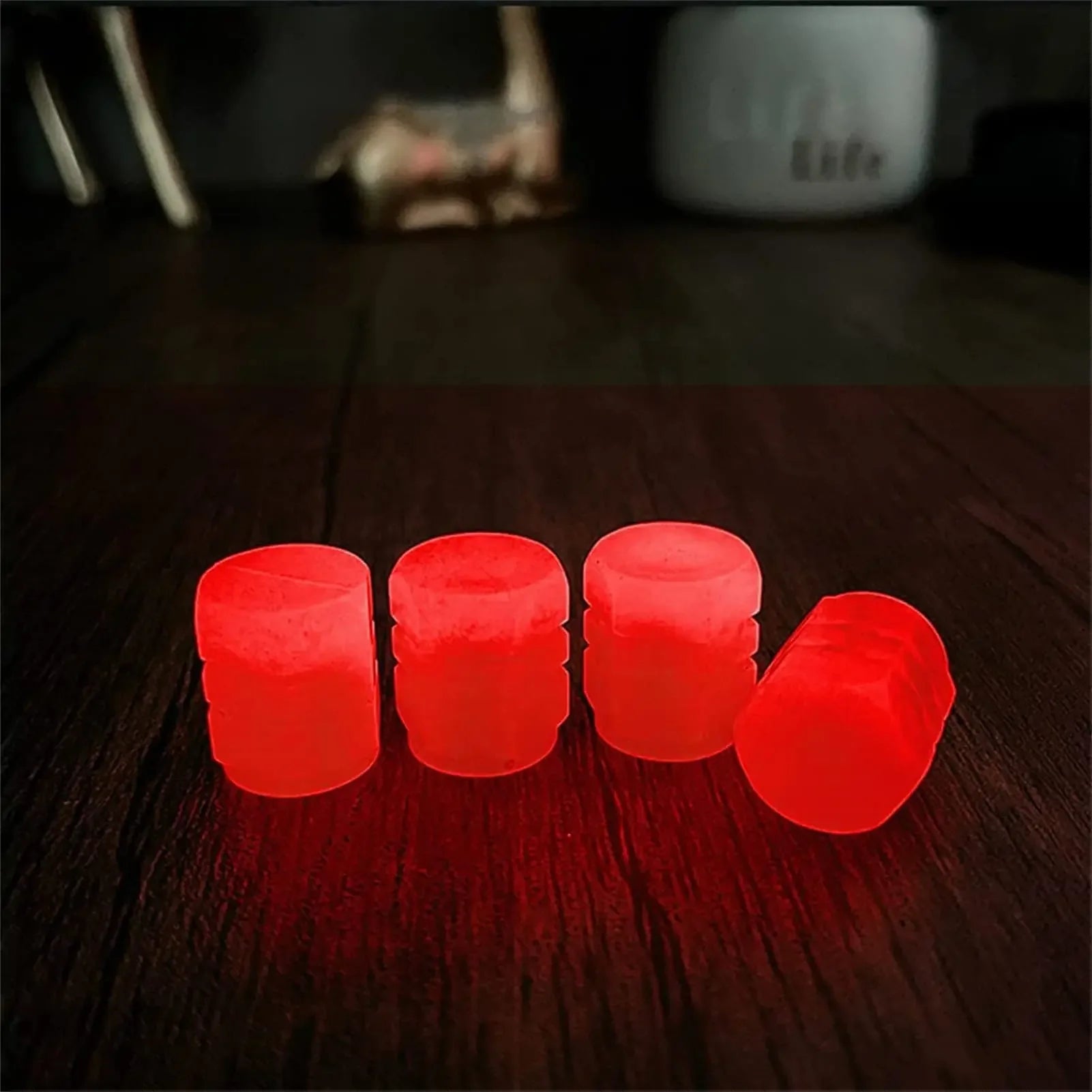 Fluorescent Night Glowing Valve Caps 4Pcs Luminous Car Wheel Tyre Hub Styling Accessories For Audi BMW Mercedes Benz VW Porsche
