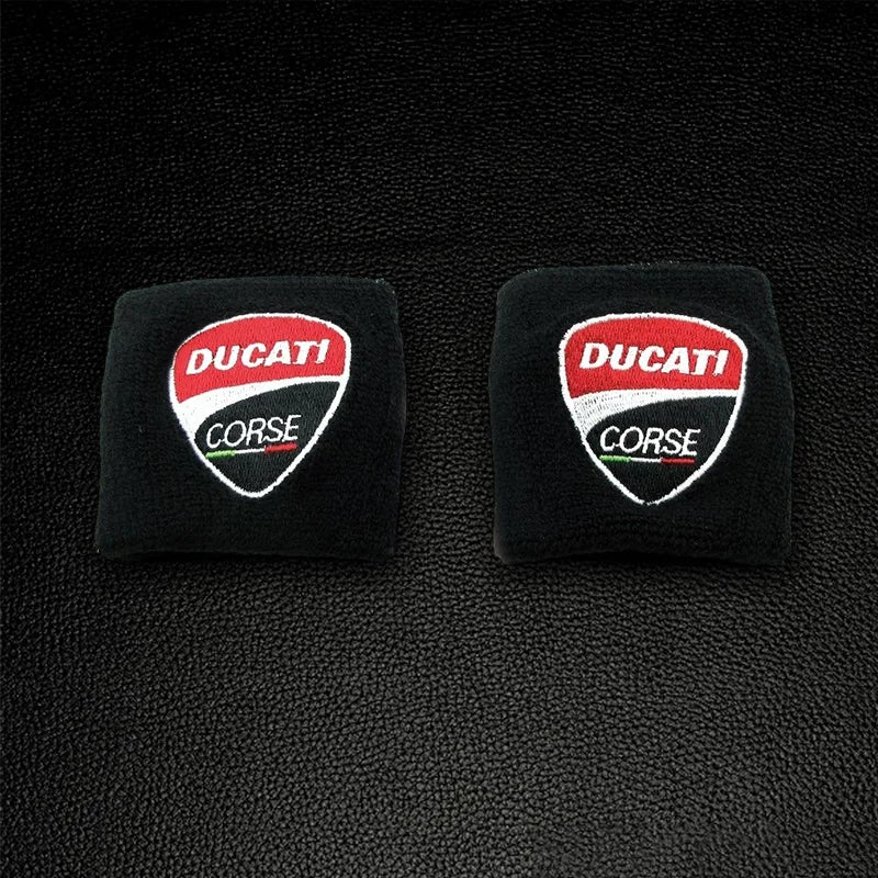 for Motorcycle Embroidery Front Fluid Oil Brake Reservoir Sock Cover Ducati Monster Panigale Diavel Superleggera V4 V2 Scrambler