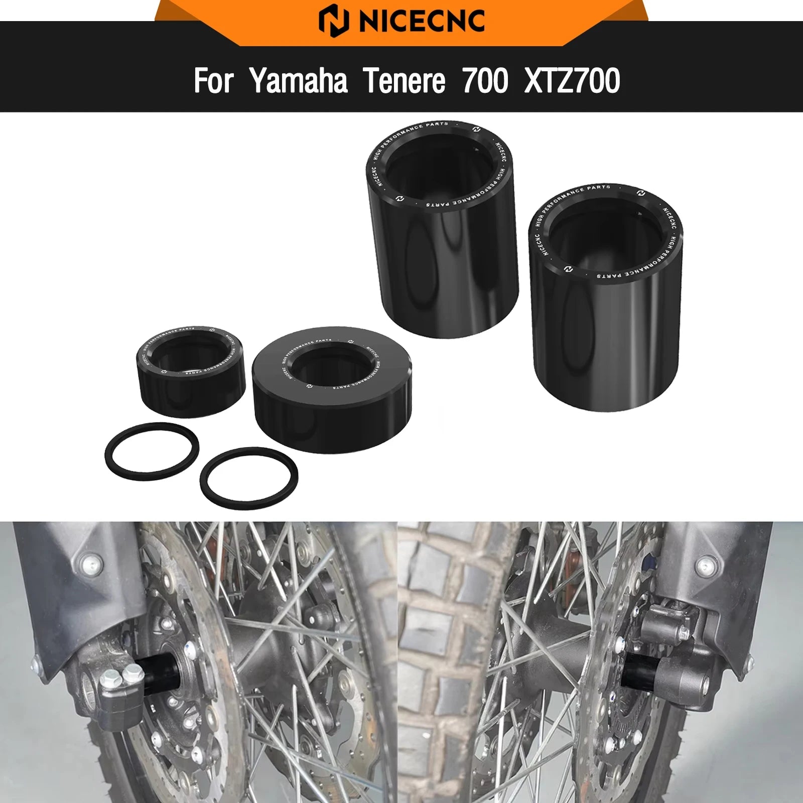 For Yamaha Tenere 700 T700 XTZ700 2019-2024 Front Rear Wheel Spacers Tenere700 T7 Rally Edition 2020-2024 TENERE700 700XTZ
