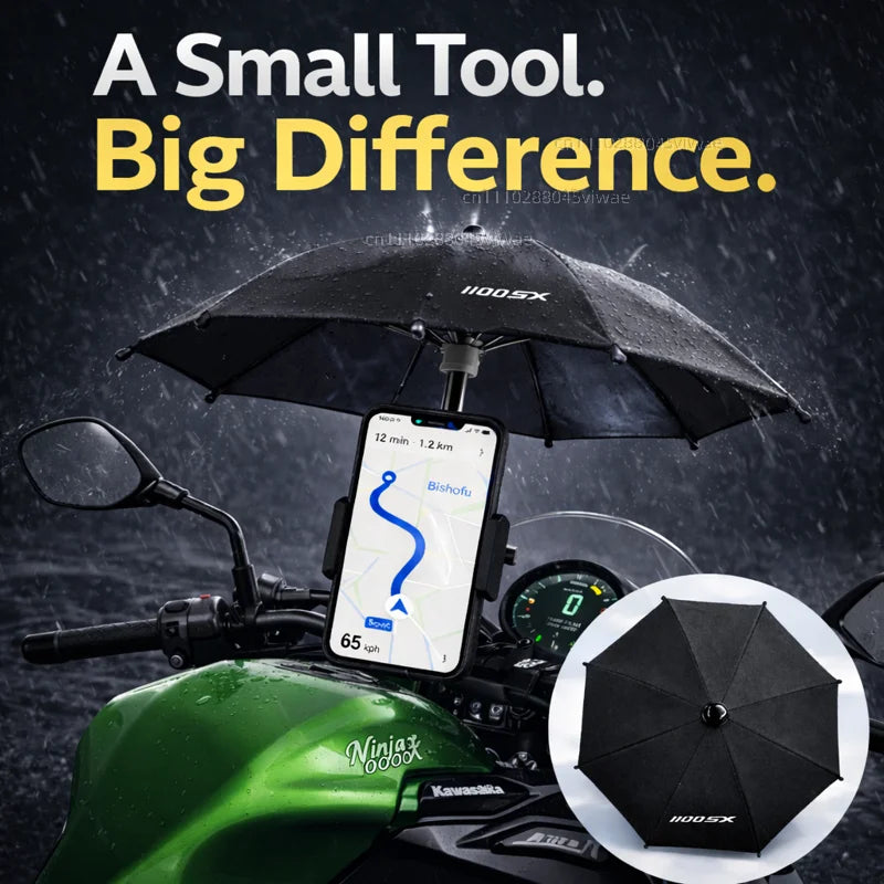 For Kawasaki Ninja 11000SX Motorcycle Phone Umbrella Holder Waterproof Sunshade Anti Glare Rainproof Handlebar GPS Mount