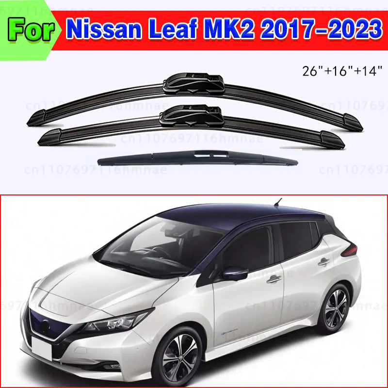 1set Front & Rear Windshield Wiper Blades Windscreen Wipers 2018 2019 2020 2021 2022 Accessories For Nissan Leaf ZE1 2017-2023