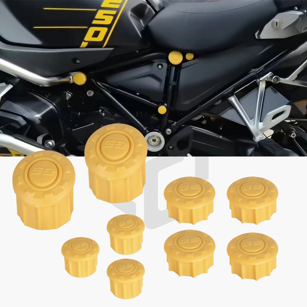 9PCS Motorcycle Frame Hole Caps Cover Plug For BMW R1200GS R 1200 GS LC Adventure ADV R1250GS R 1250 GS Adventure 2014-2023