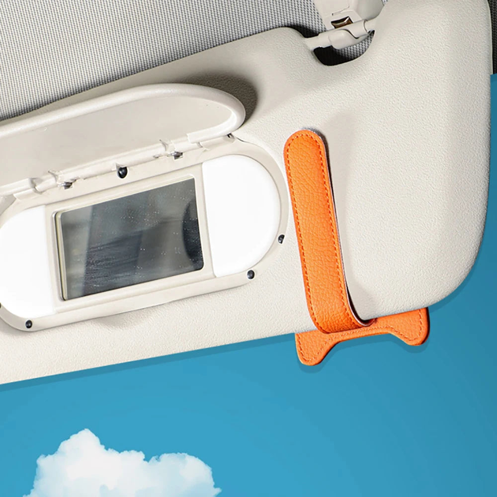 Multifunctional Car Glasses Clip Bill Leather Fit For BAIC JISHI Rox Adamas 2026 Car Visor Storage Box Sunglasses Clip
