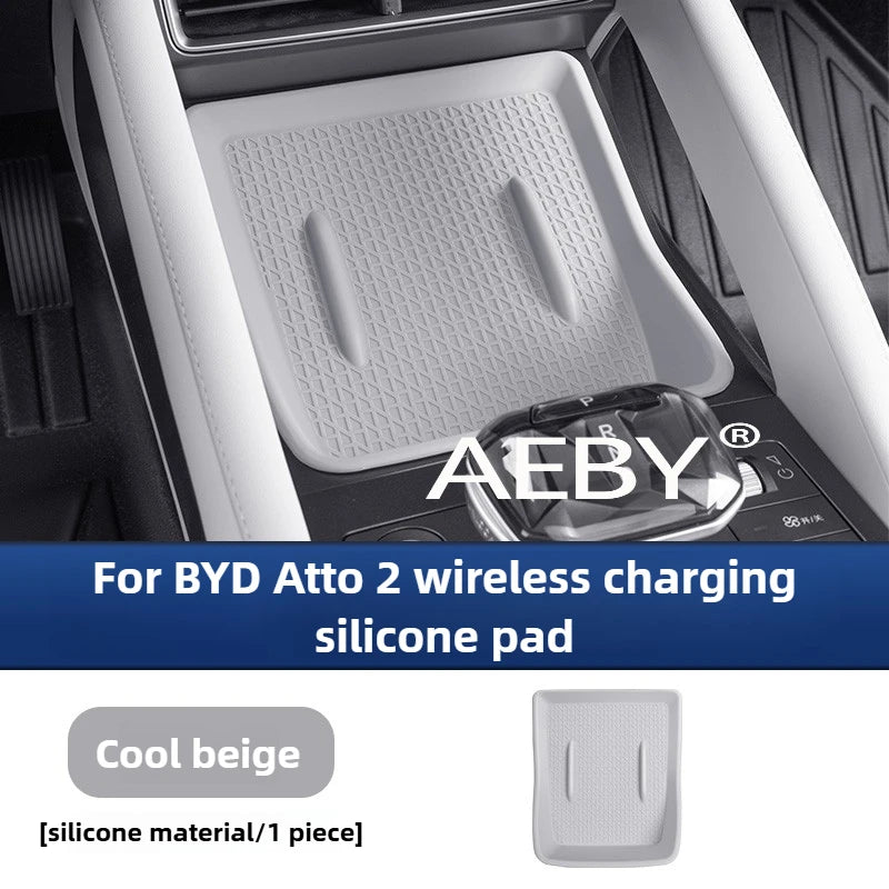 AEBY For BYD Atto 2 Smart Driving Edition 2024-2025 Wireless Charger Anti-Slip Mat, Silicone Anti-Slip Mat & Protector,interior