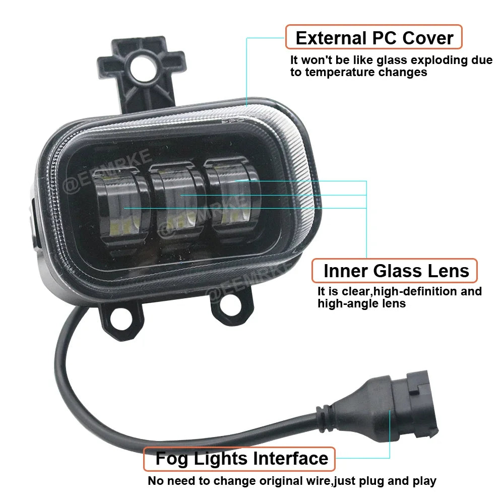 High Power 40W Led Fog Lights for Nissan Juke F16 MK II 2019 2020 2021 2022 2023 Front Head Lamp w/ Lens DRL 12V  White Yellow