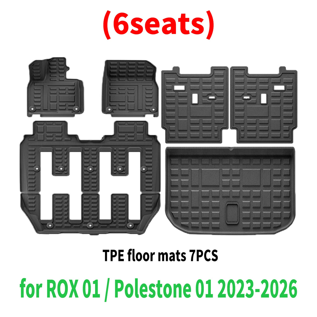 for ROX 01 / Polestone 01 2023 2024 2025 2026 Waterproof 3D TPE Car Mats, Perfect Fit, Odorless Accessories