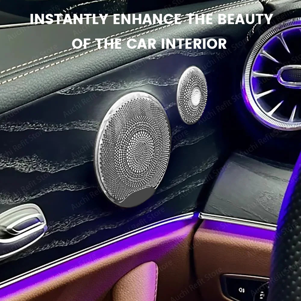 No Lighting Stainless Steel Car Audio Speaker Decorative Cover for Mercedes Benz C Class W205 GLC X253 E Class W213 E-coupe W238