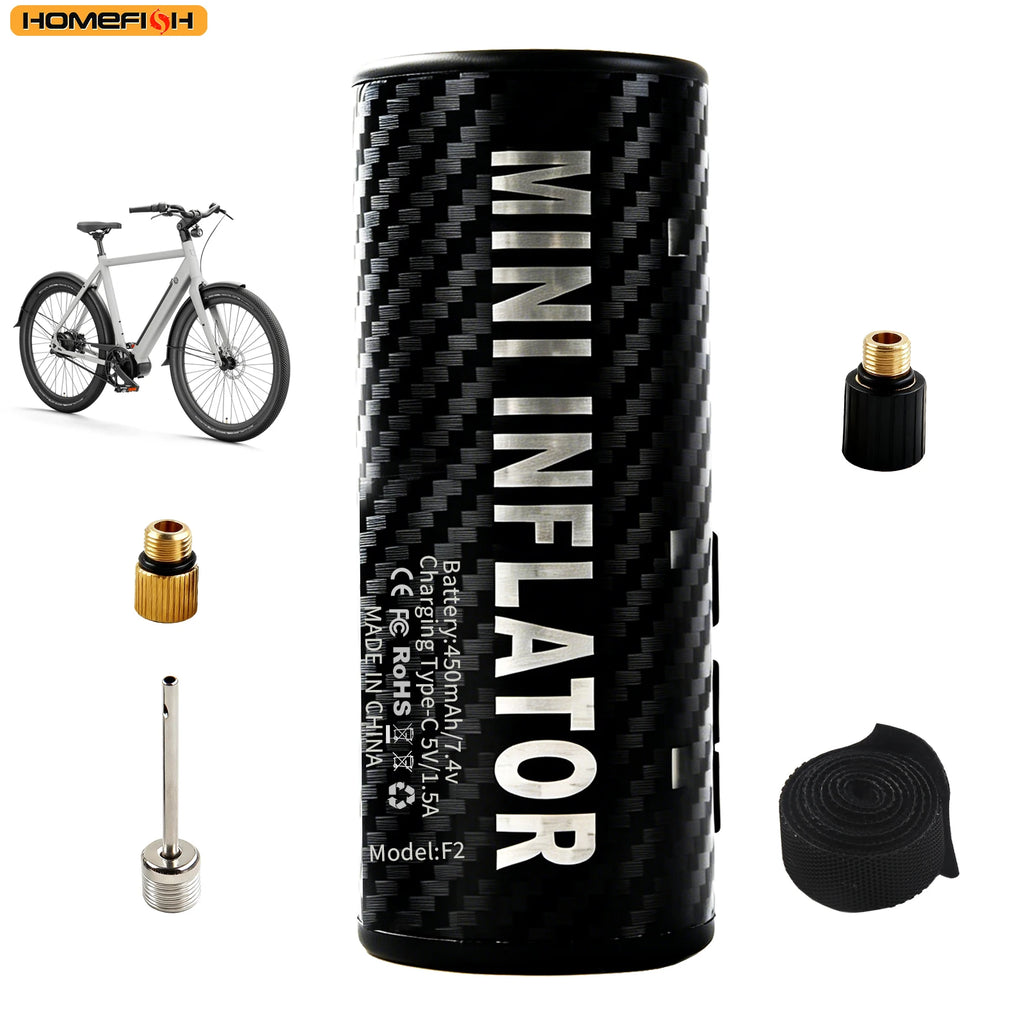 HOMEFISH 12V 120PSI Mini Air Compressor Tire Inflator Portable Electric Air Pump for Ball And Bicycle Tire Inflating