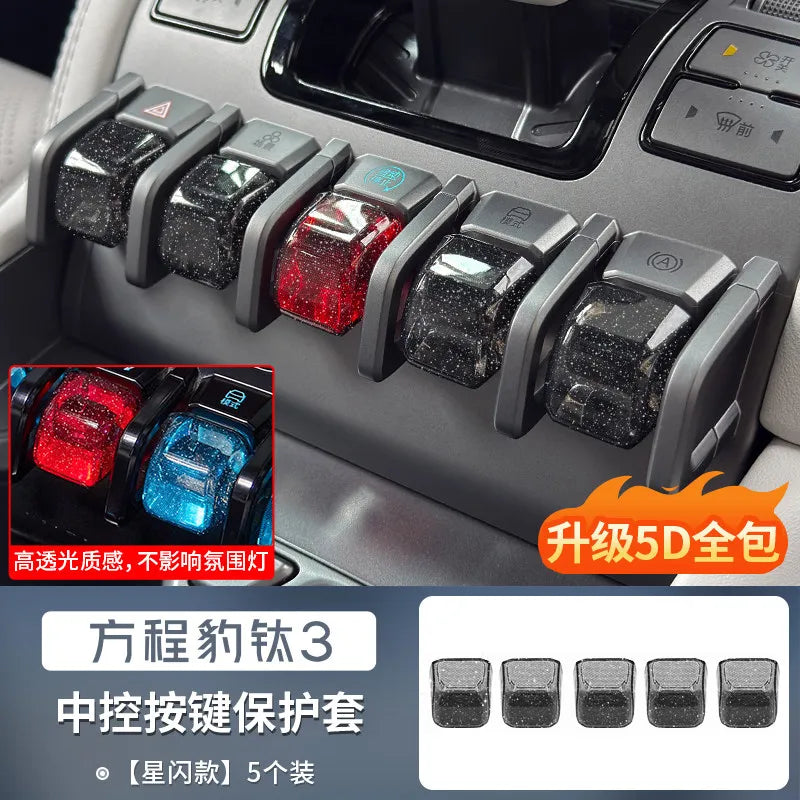 For BYD Formula Leopard 5 8 Ti3 TPU Center Console Button Protector Cover Starry Sky Style Protective Cover Modified Accessories
