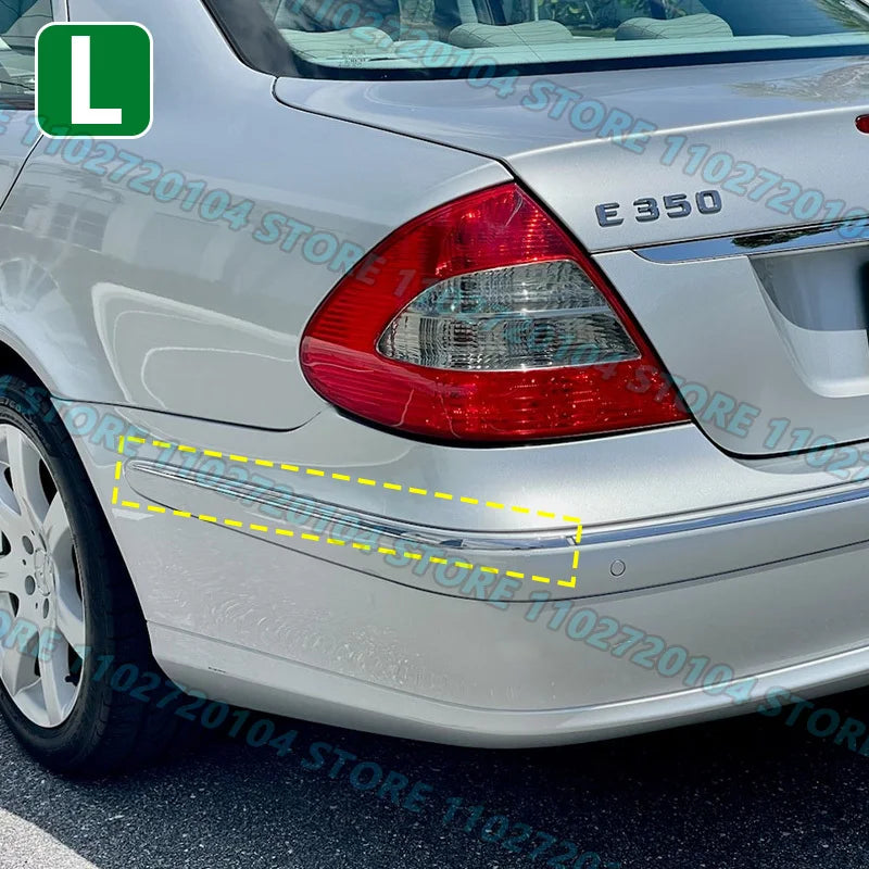 for 2007-2009 W211 Mercedes Benz E320 E350 E550, E63 AMG Front Rear Bumper Chrome Strip Trim 2118852321 2118852721 2118850221