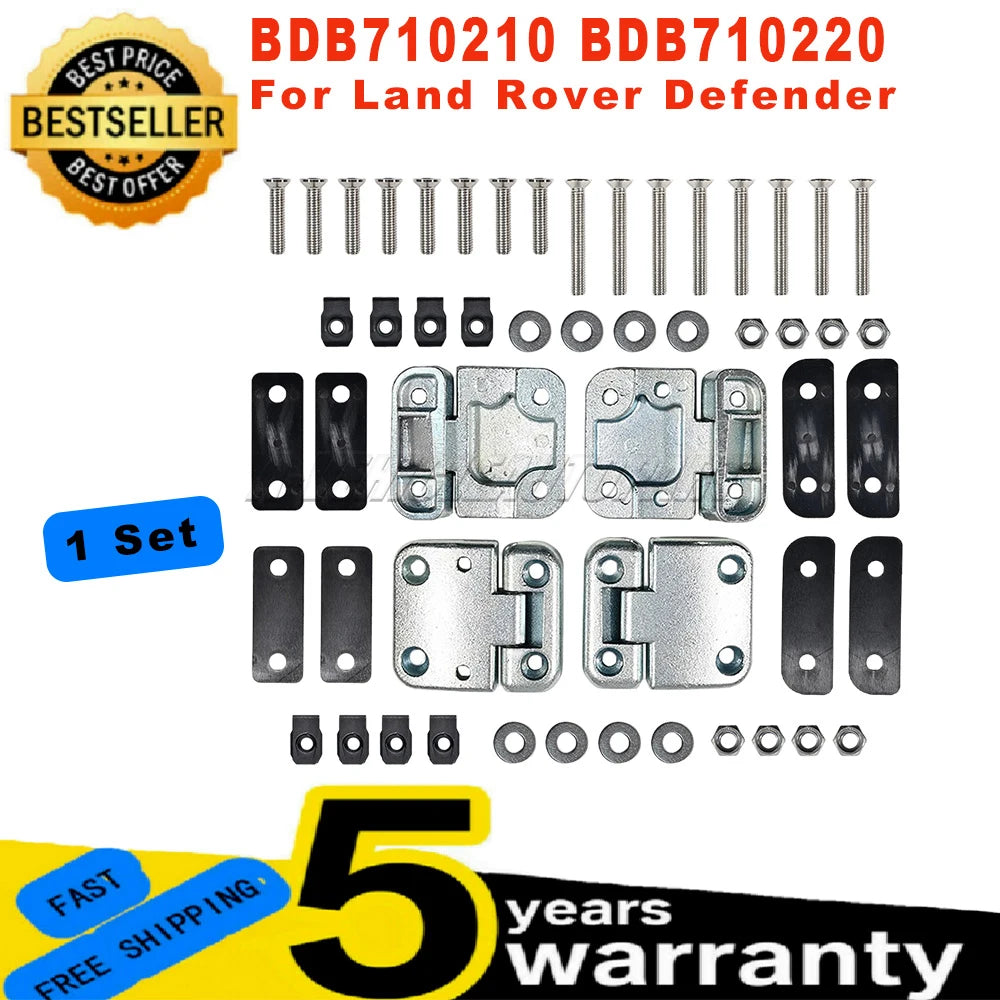 New DA1070W LRC1072 For Land Rover Defender 1 Set Front Door Heavy duty hinge with Stainless Steel Nut Bolt Kit car accessories