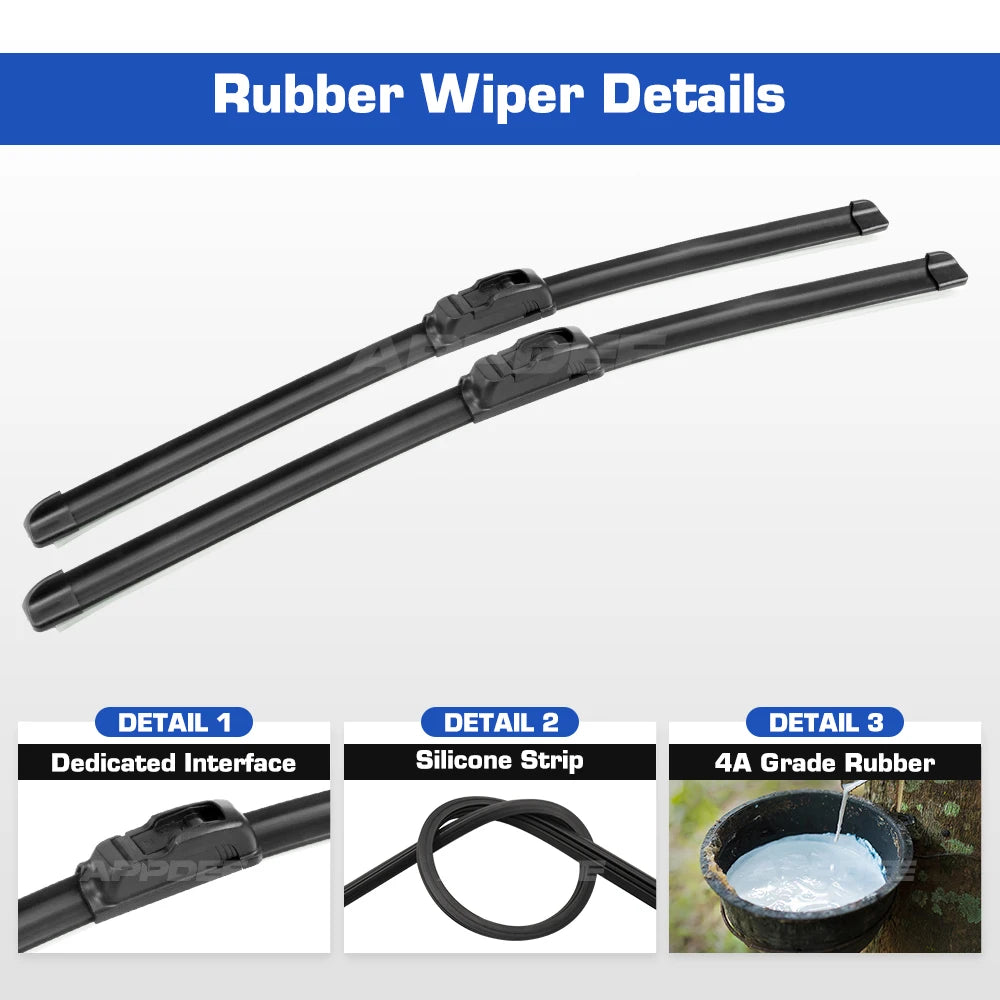 Silicone & rubber  Front Wiper Blades Set For Renault Master 3 Nissan NV400 Movano 2010 - 2023 Windshield Windscreen Window Brus