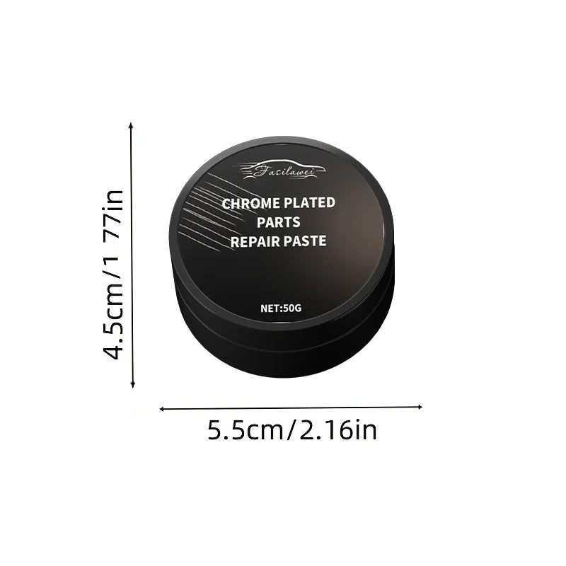 Chrome Restoration Paste for Cars - Metal Polishing Paste with Sponge for Wheels Door Handles & Windows Exterior Vehicle Care