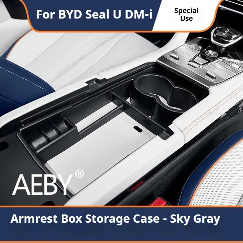 AEBY For BYD Seal U DM-i 2020 2021 2022 Car Center Console Storage Box Cup Holder  Organizer Tray Anti-Dust Interior Accessories