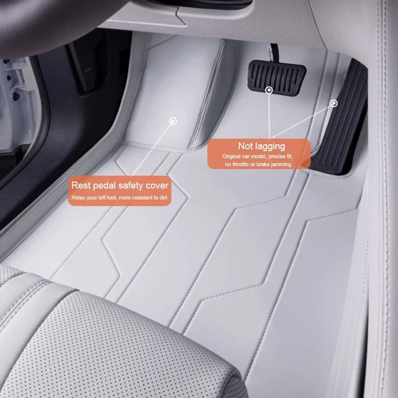 Custom Nappa Leather Car Foot Protect Mat For BYD SONG PLUS SEALION 6 SEAL U 2023-Present Luxury Waterproof Floor Pad Accessory