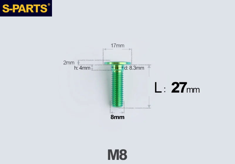 1PC Titanium Alloy A3 M8x27mm Front Brake Disc Screw Modified Parts Fit For BMW GS Brake Disc gs1200 1250