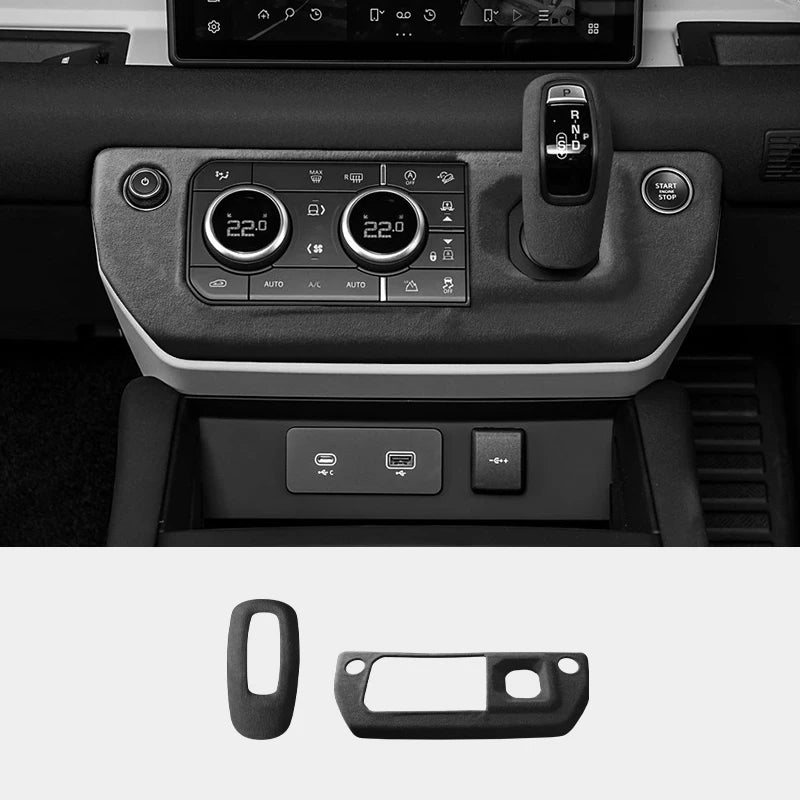 Made of Alcantara Suede Interior Central Gear Lever Console Lid Sheath Shell Cover For Land Rover DEFENDER 2020-2022 Accessories