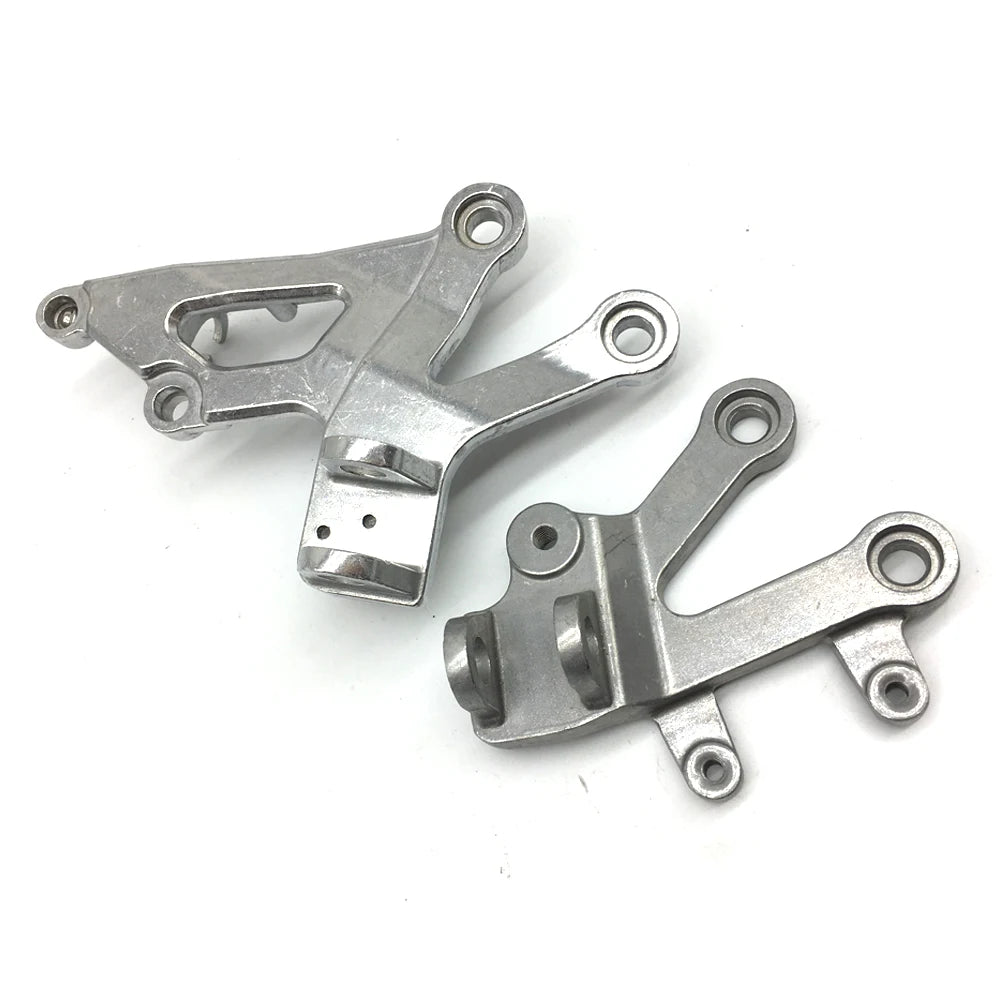 Motorcycle Silver Front Rider Foot Pegs Footrest Bracket Fit For Kawasaki Ninja ZX12R 2002-2005