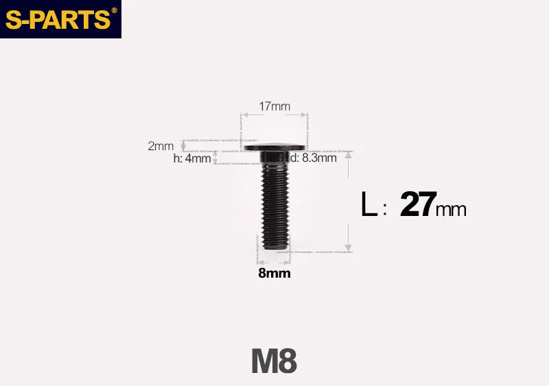 1 قطعة سبائك التيتانيوم A3 M8x27mm مسمار قرص الفرامل الأمامي أجزاء معدلة مناسبة لقرص فرامل بي إم دبليو جي إس gs1200 1250