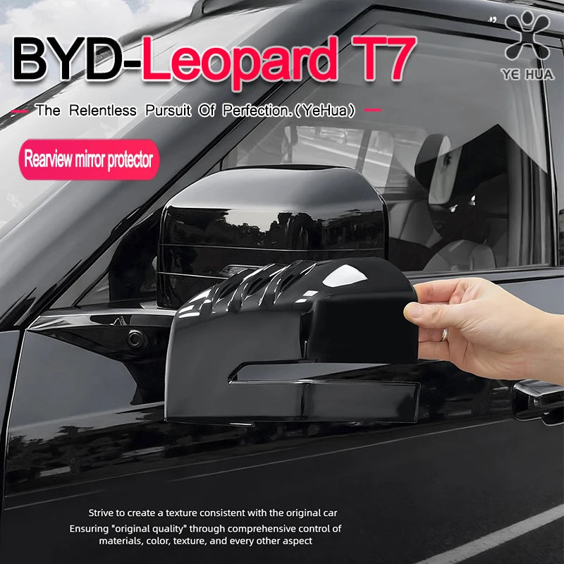 For BYD 2025-26 Formula Leopard 7 Rearview Mirror Protective Cover ABS Anti Scratch Collision Appearance Decorative Reverse Mirr