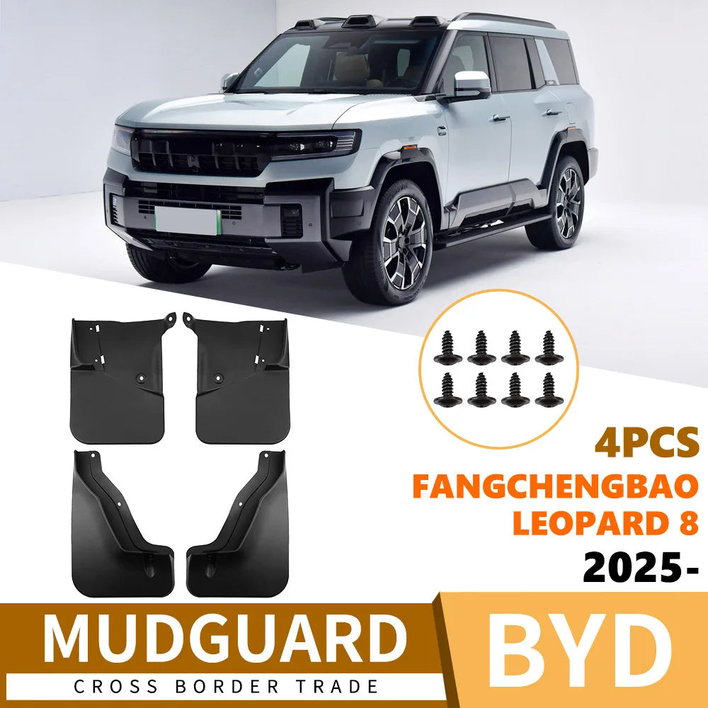 For 2025 BYD Formula Leopard 8 Front Rear Mud Flaps Mudguards Splash Guards Soft Rubber Accessories