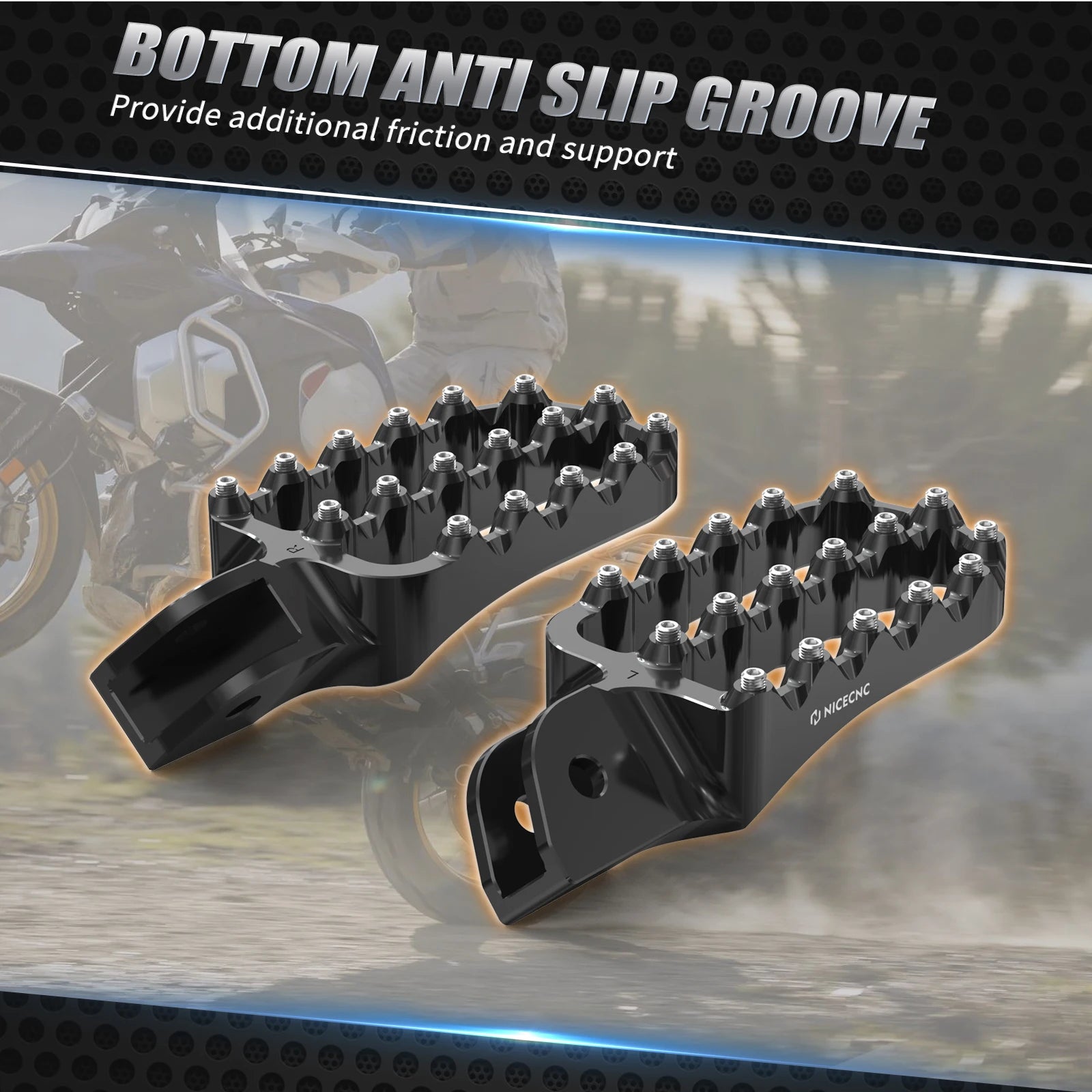 For BMW R 1200 GS 1250 GS Enlarged Wide Foot Pegs Footrest Pedal R1250GS 2019-2023 R1200GS GSA 2013-2018 R1250GS Adventure 2024