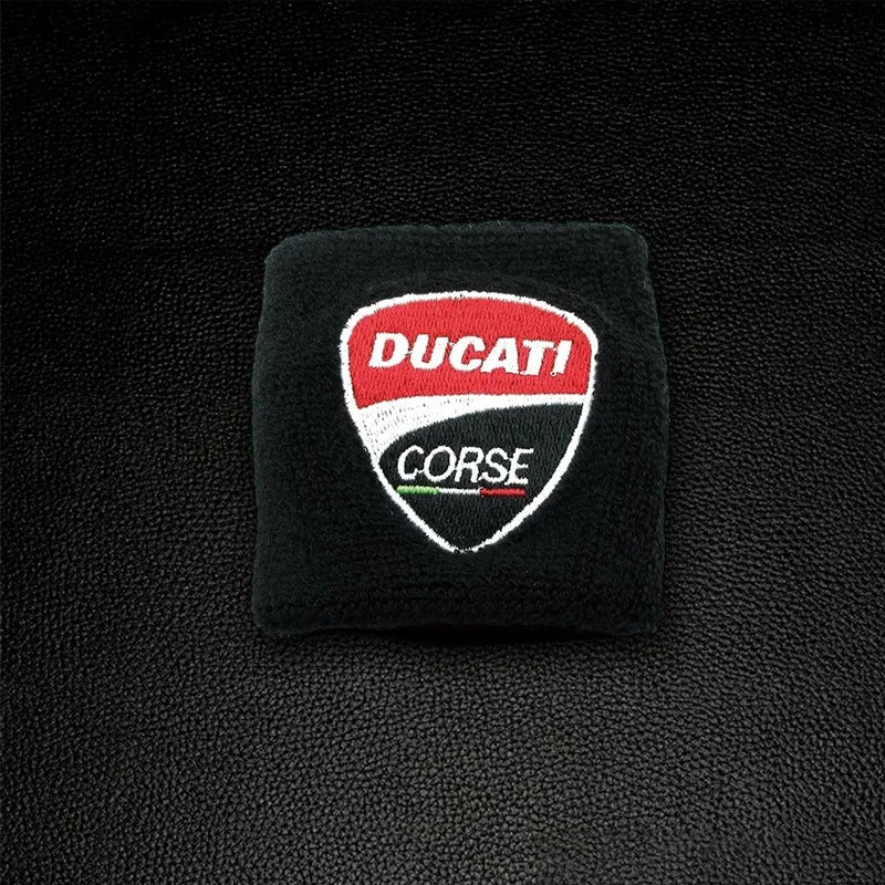 for Motorcycle Embroidery Front Fluid Oil Brake Reservoir Sock Cover Ducati Monster Panigale Diavel Superleggera V4 V2 Scrambler